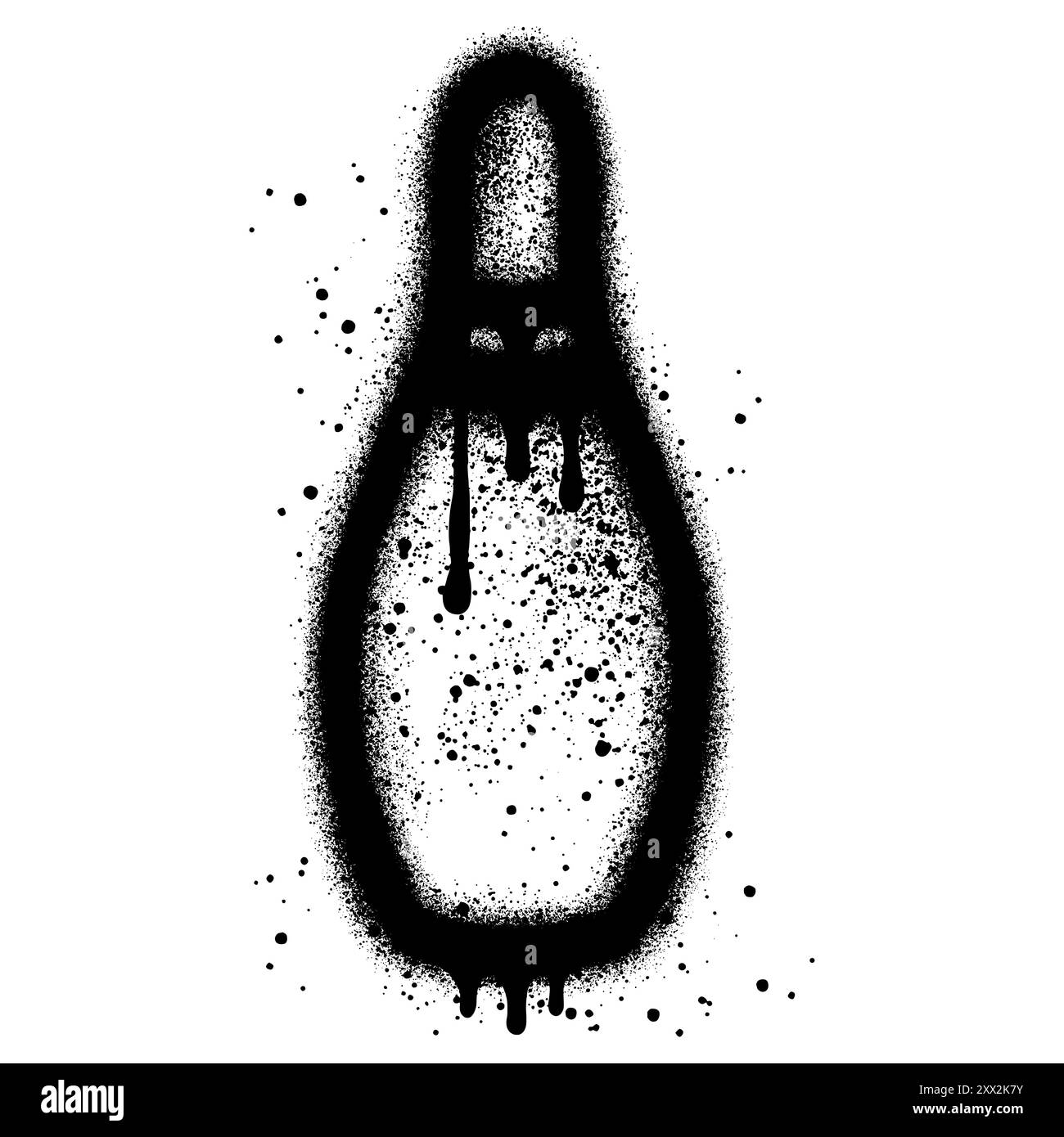 Icona Graffiti Bowling verniciata a spruzzo spruzzata isolata con sfondo bianco. Illustrazione Vettoriale