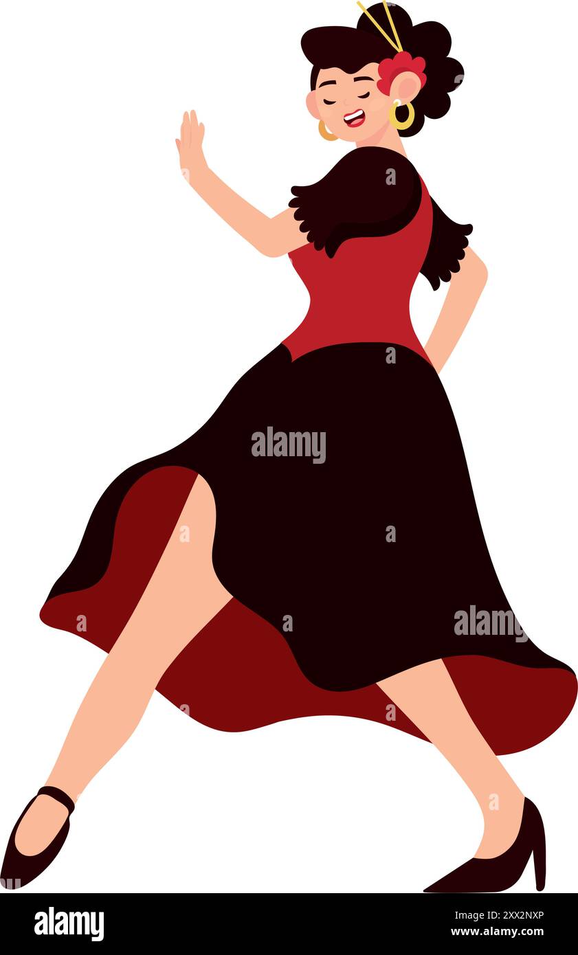 donna danzatrice di flamenco spagnola Illustrazione Vettoriale