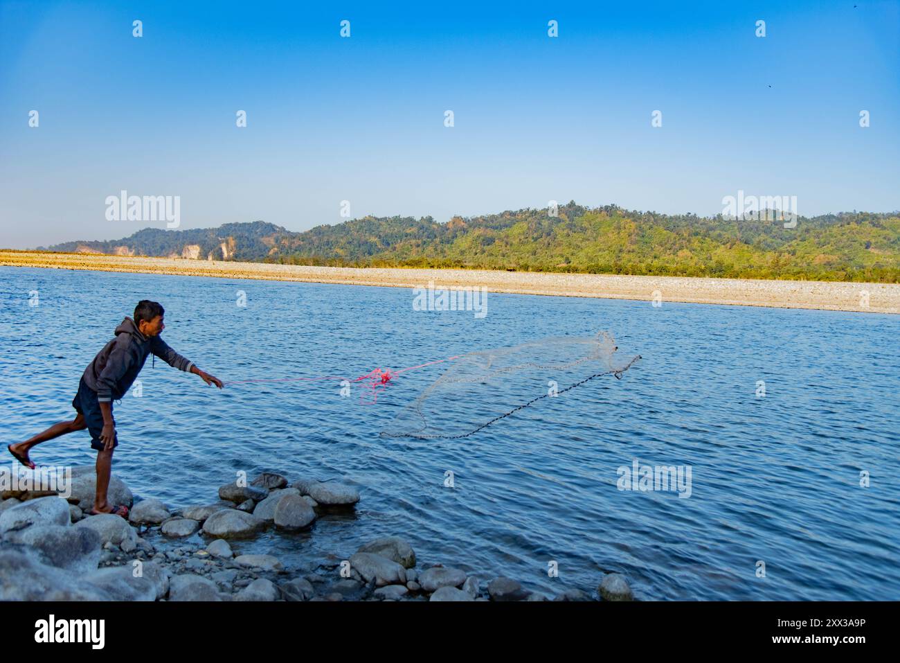 La pesca tradizionale Foto Stock