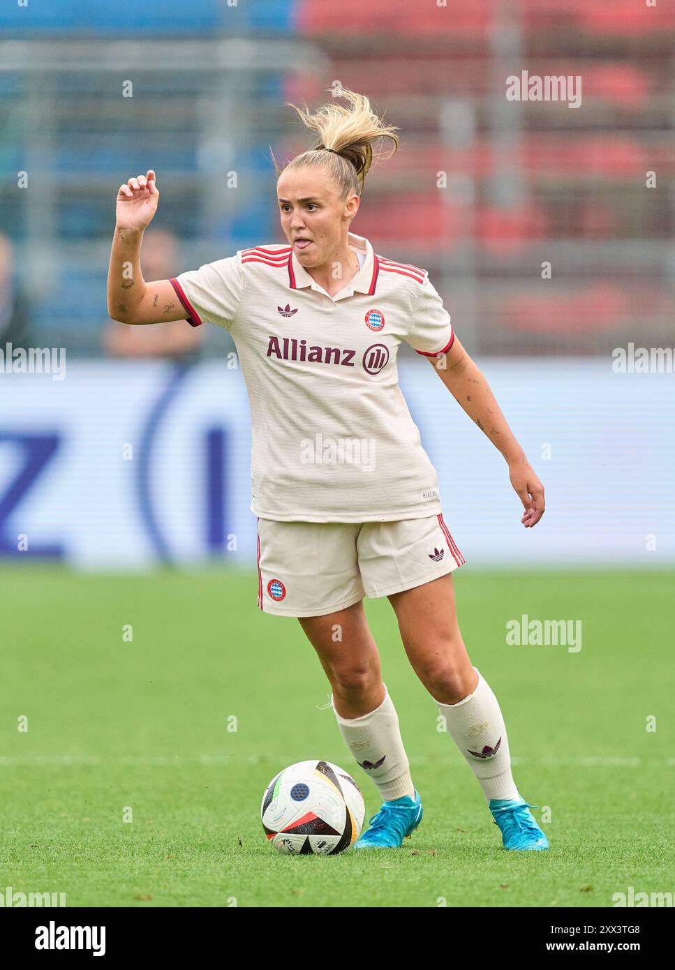 Georgia Stanway, FCB Damen 31 nella partita di calcio femminile FC BAYERN Muenchen - JUVENTUS TORINO 0-0 il 20 agosto 2024 a Monaco, Germania. Stagione 2024/2025, 1.Bundesliga, FCB, Monaco, Google Pixel, Frauen Bundesliga giorno di partita x, x.. Spieltag Photographer: Immagini ddp/immagini a stella Foto Stock