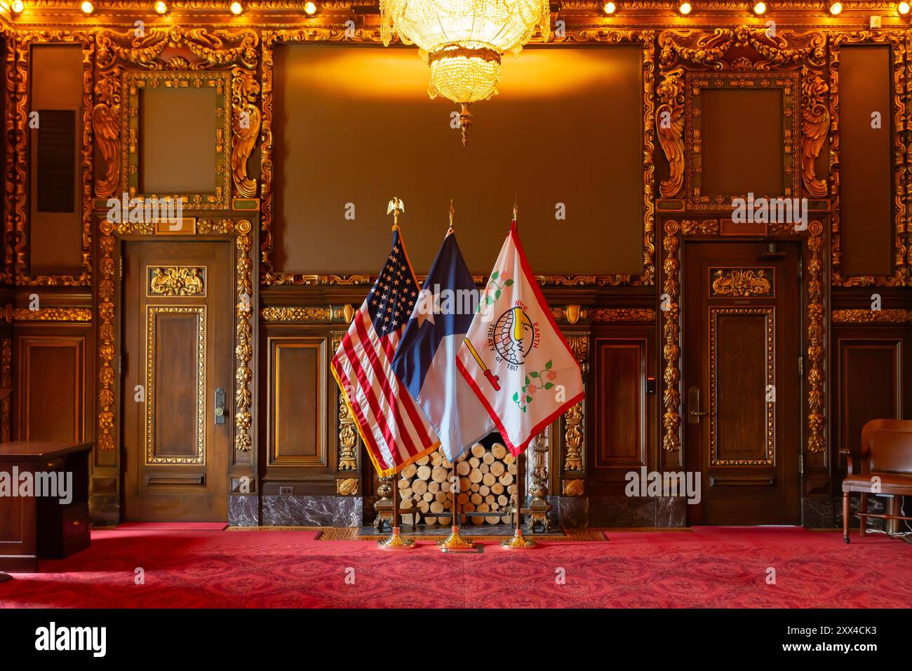St. Paul, Minnesota - Stati Uniti - 14 agosto 2024: Interno dell'Ufficio del Governatore presso il Minnesota State Capitol Building a St. Paul, Minnes Foto Stock