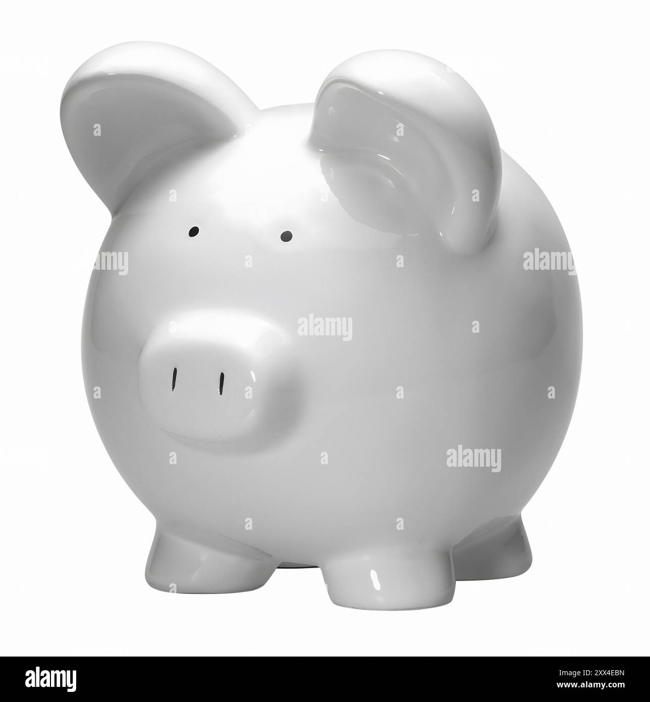 Porcellana bianca isolata nella schiena bianca Foto Stock