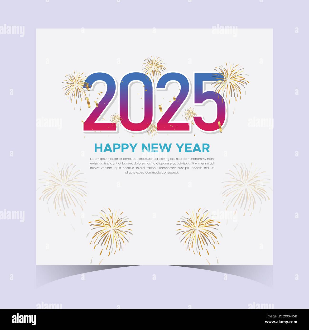 Design del banner Web felice anno nuovo 2025. Felice anno nuovo Clipart auguri di lusso modello di sfondo auguri. Felice anno nuovo 2025 sfondo colorato Illustrazione Vettoriale