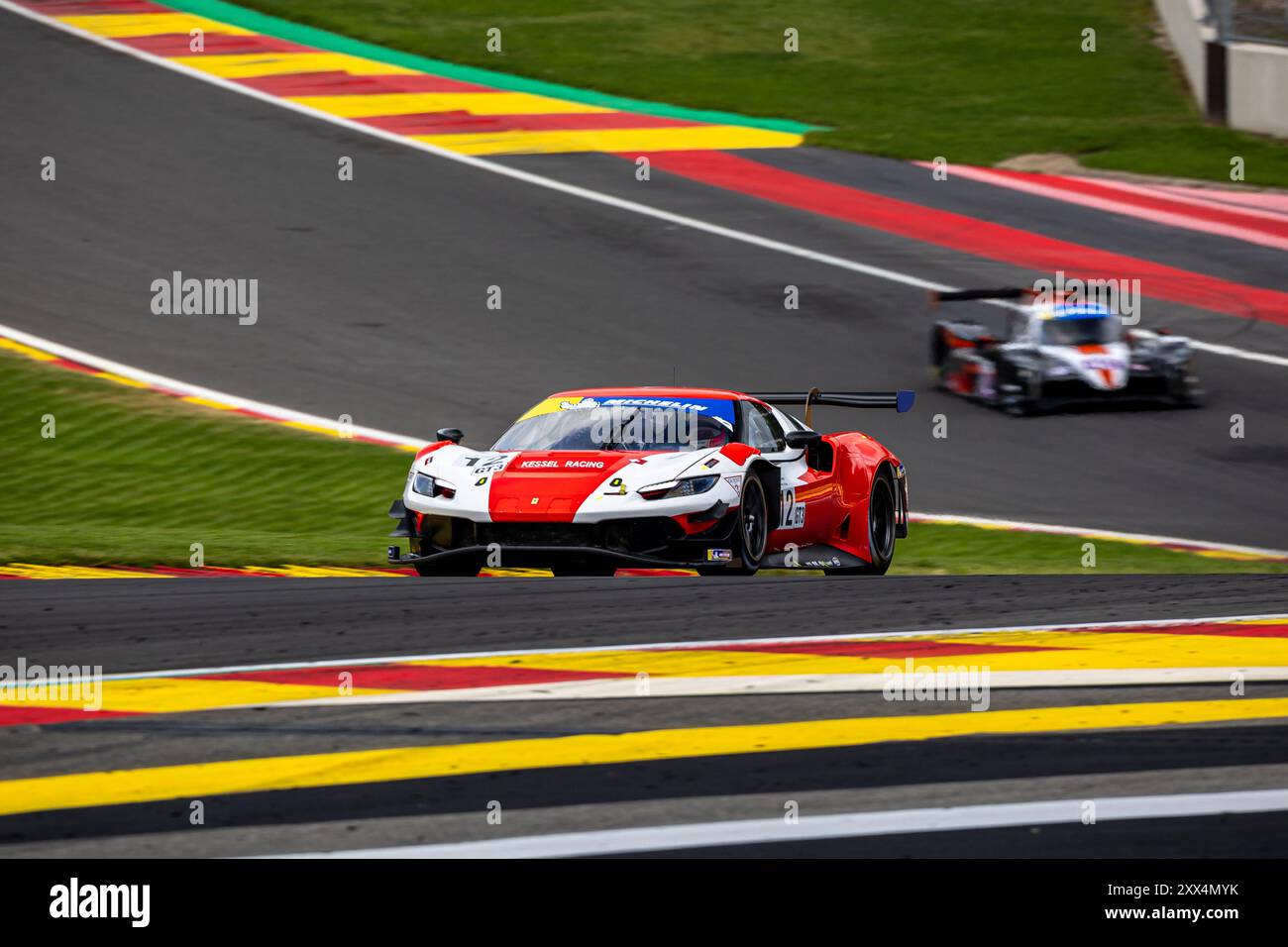 Francorchamps, Belgio, 21 agosto 2024,#12 Kessel Racing (Ita) Ferrari 296 GT3 (GT3) Frederic Jousset (fra)/David Cleto Fumanelli (Ita), durante il quarto round della Michelin le Mans Cup 2024 sul circuito di Spa-Francorchamps (Belgio), il 21 agosto 2024- Photo Kristof Vermeulen/Credit Kristof Vermeulen/Alamy Live News Foto Stock