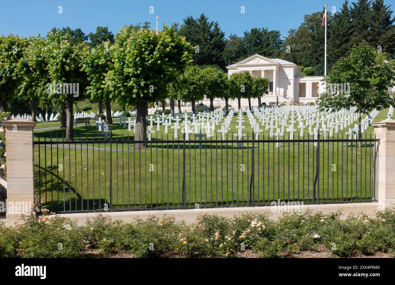 Cimitero americano di Suresnes, Cimetière américain de Suresnes, Mont Valerien, Parigi, Francia, Foto Stock
