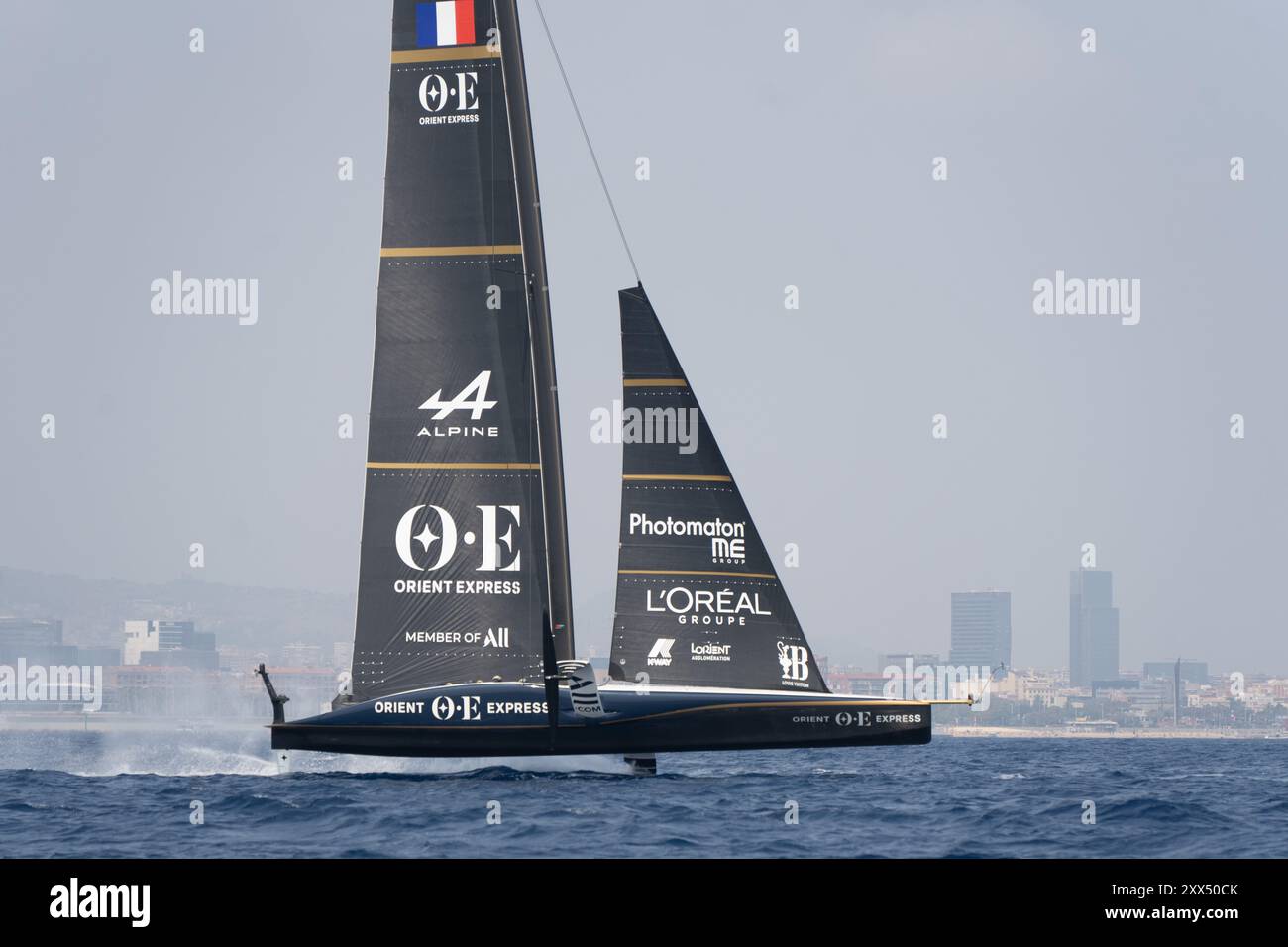 Barcellona, Spagna. 22 agosto 2024. Primo round della Coppa America a Barcellona, una competizione che durerà fino alla fine di ottobre. Il vincitore di oggi è stato il Team New Zealand, il campione in carica. Primera jornada de la Copa América en Barcelona, una competición que se alargará hasta finales de octubre. El ganador de hoy ha sido Team New Zealand, el vigente campeón. News Sports - Barcellona, Spagna giovedì 22 agosto 2024 (foto di Eric Renom/LaPresse) credito: LaPresse/Alamy Live News Foto Stock