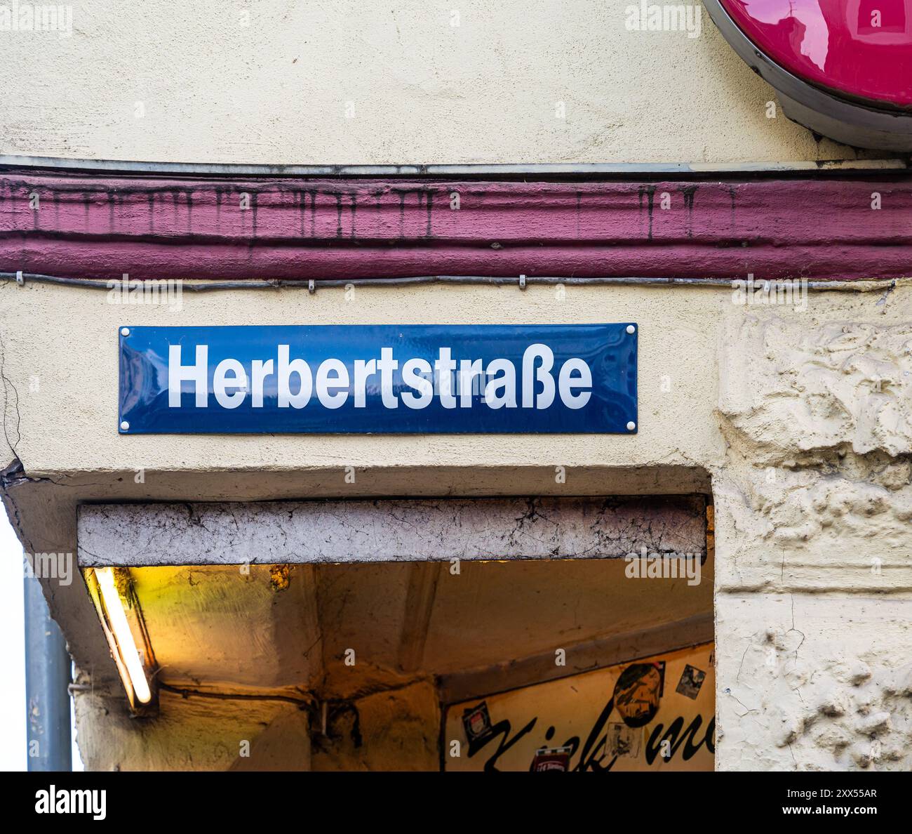 Amburgo, Germania, 19 luglio 2024 - segno del Herbertstraße, il quartiere rosso con la prostituzione Foto Stock