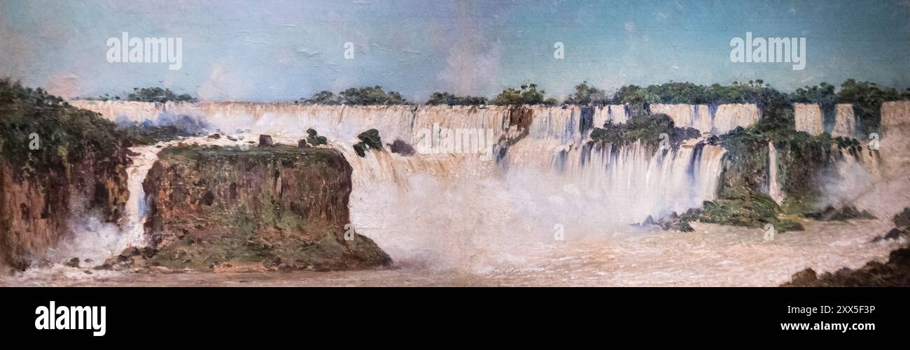 Augusto Ballerini: "La cascada del Iguazu" (1892) Foto Stock