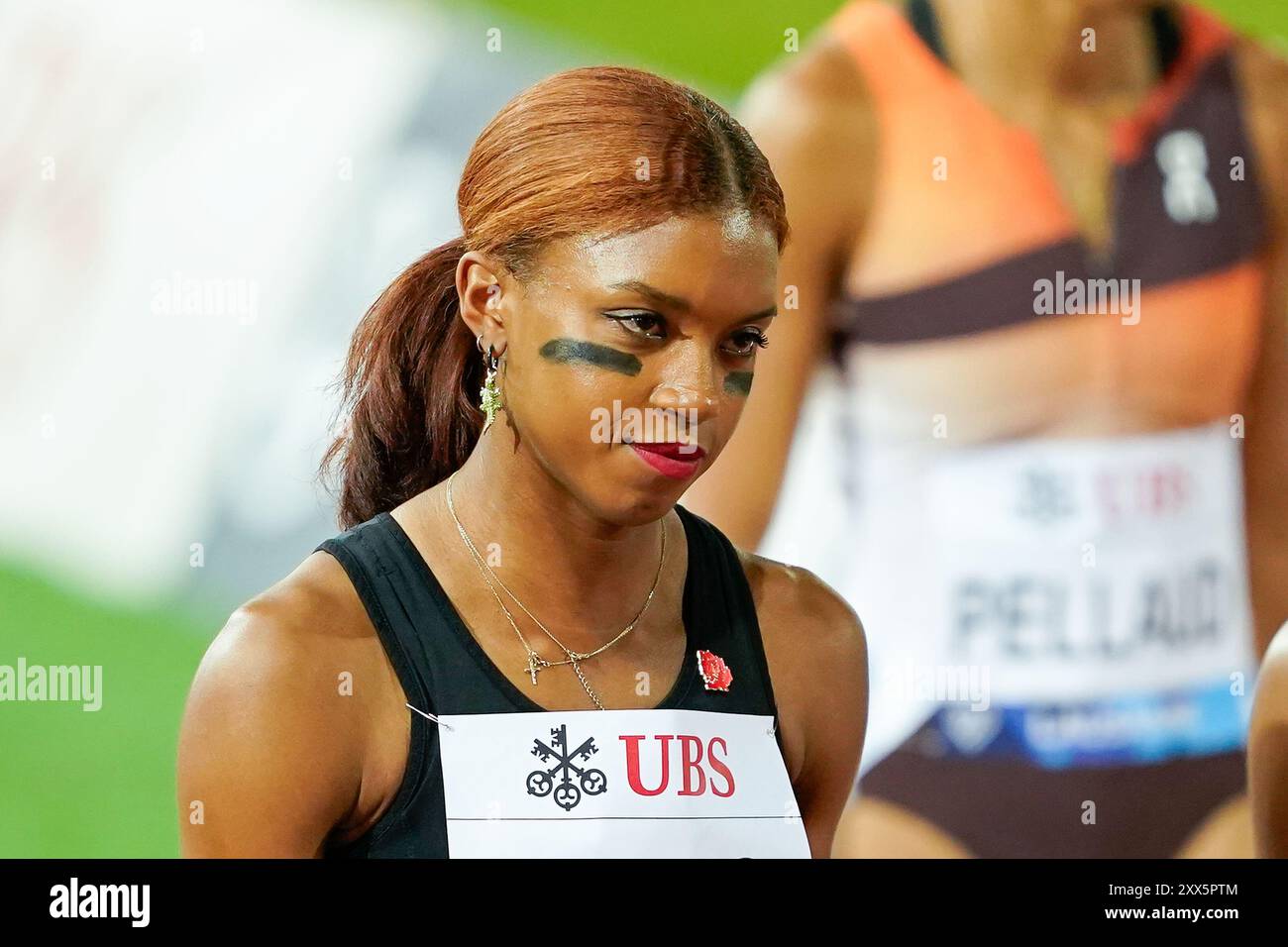 Losanna, Svizzera. 22 agosto 2024. Losanna, Svizzera, 22 agosto 2024: Nia Akins (USA) partecipa ai 800 m Women durante il Wanda Diamond League Meeting Athletissima Losanna 2024 allo Stade Olympique de la Pontaise di Losanna, Svizzera. (Daniela Porcelli/SPP) credito: SPP Sport Press Photo. /Alamy Live News Foto Stock