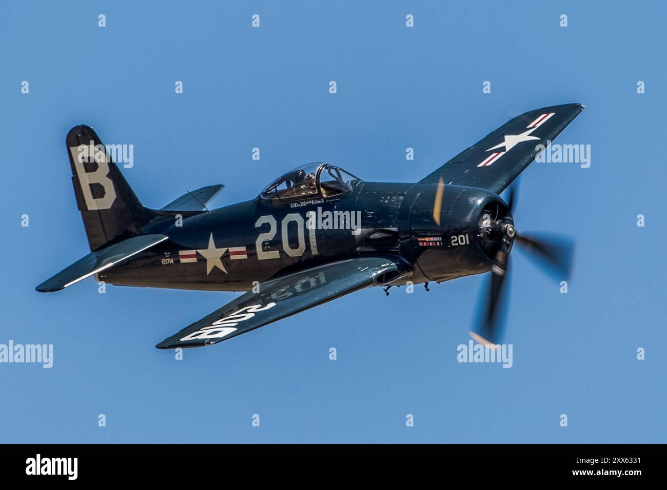 Grumman F8F Bearcat vola al Duxford Airshow 2018 Foto Stock