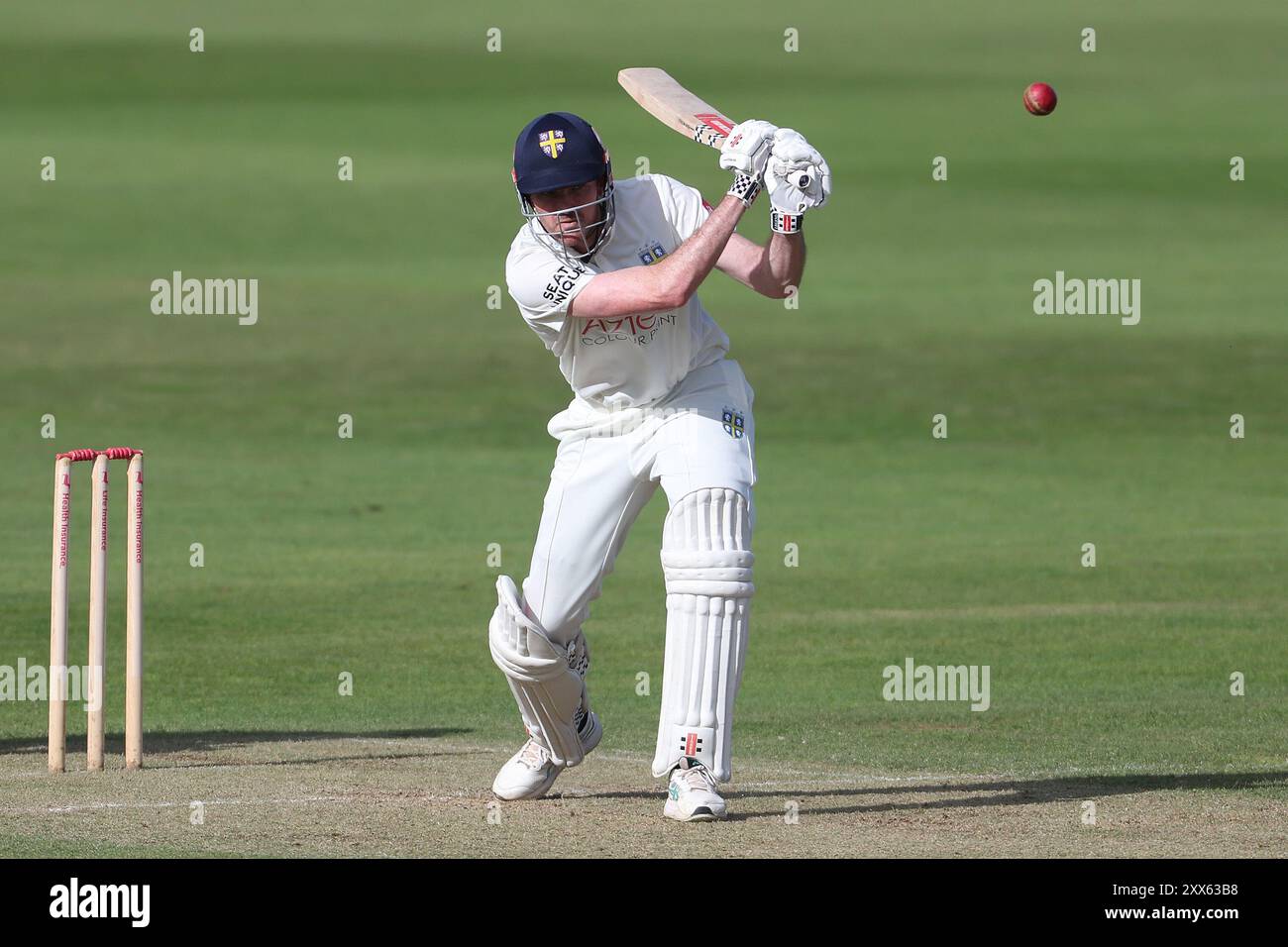 Durham ha battuto Ashton Turner durante il Vitality County Championship match tra il Durham County Cricket Club e il Nottinghamshire al Seat Unique Riverside, Chester le Street, giovedì 22 agosto 2024. (Foto: Mark Fletcher | mi News) crediti: MI News & Sport /Alamy Live News Foto Stock