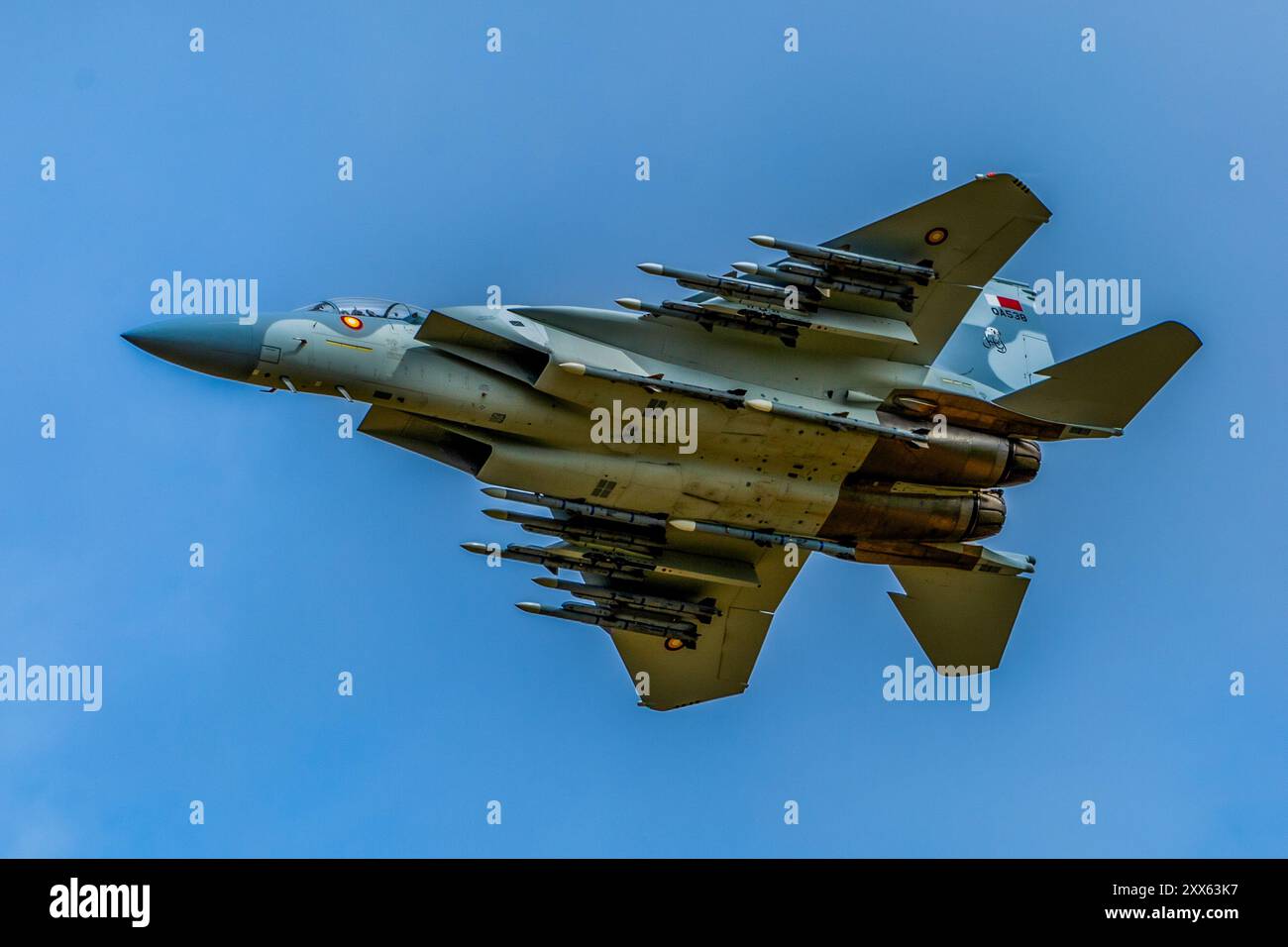 F15QA Eagle in volo al Fairford RIAT 2024 Foto Stock