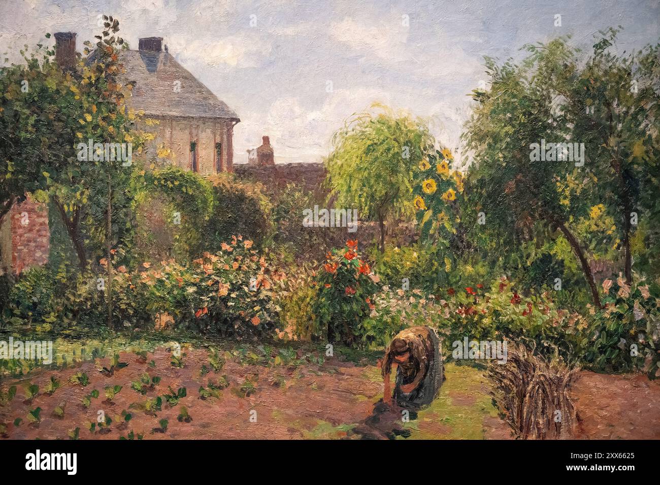 Dipinto di Camille Passarro chiamato Giardino dell'artista a Eragny, dipinto nel 1898 Foto Stock