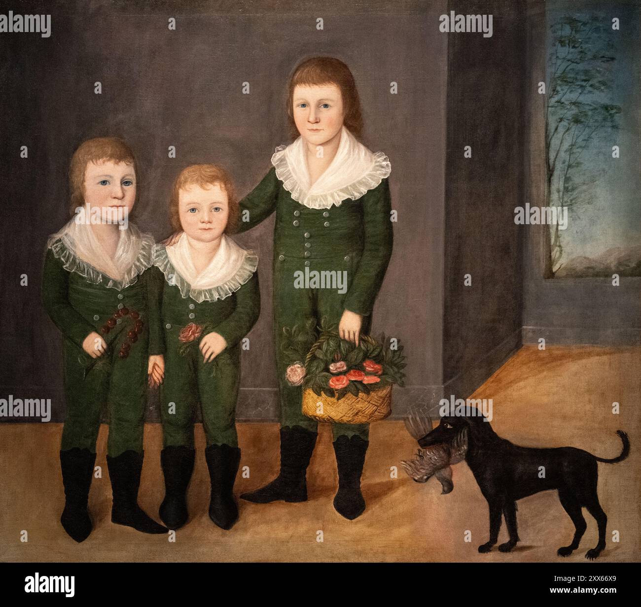 Dipinto di Joshua Johnson chiamato The Westwood Children dipinto nel 1807 Foto Stock