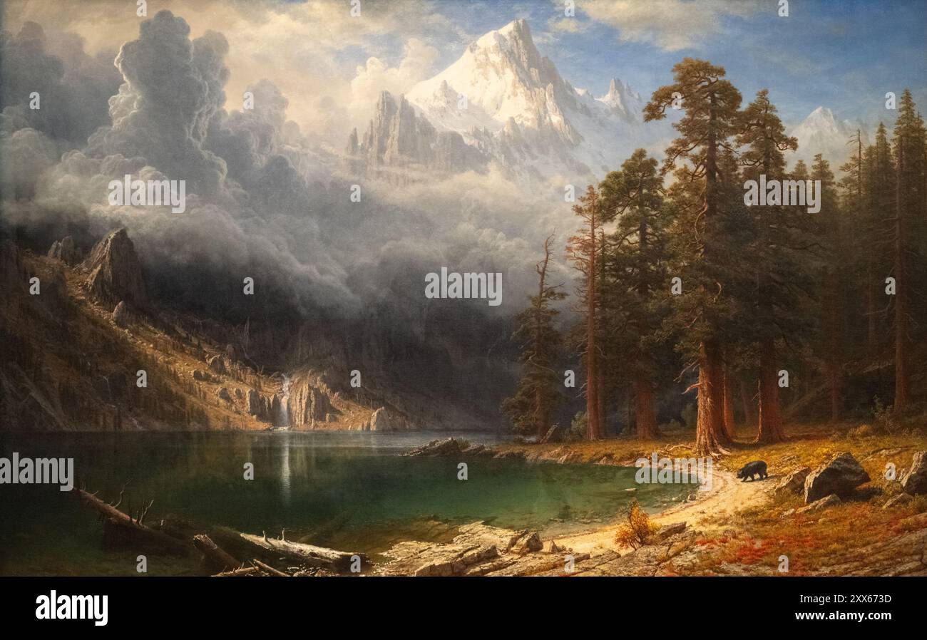 Dipinto di Albert Bierstadt chiamato Monte Corcoran dipinto 1876-1877 Foto Stock