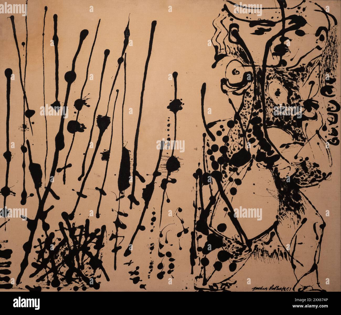 Dipinto di Jackson Pollock chiamato numero sette, 1951 dipinto 1951 Foto Stock