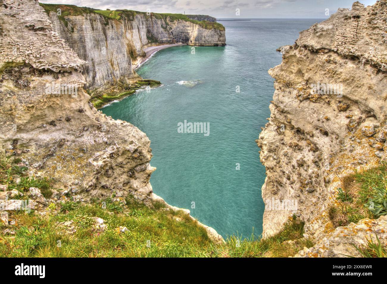 Costa di Etretat, Francia, Europa Foto Stock