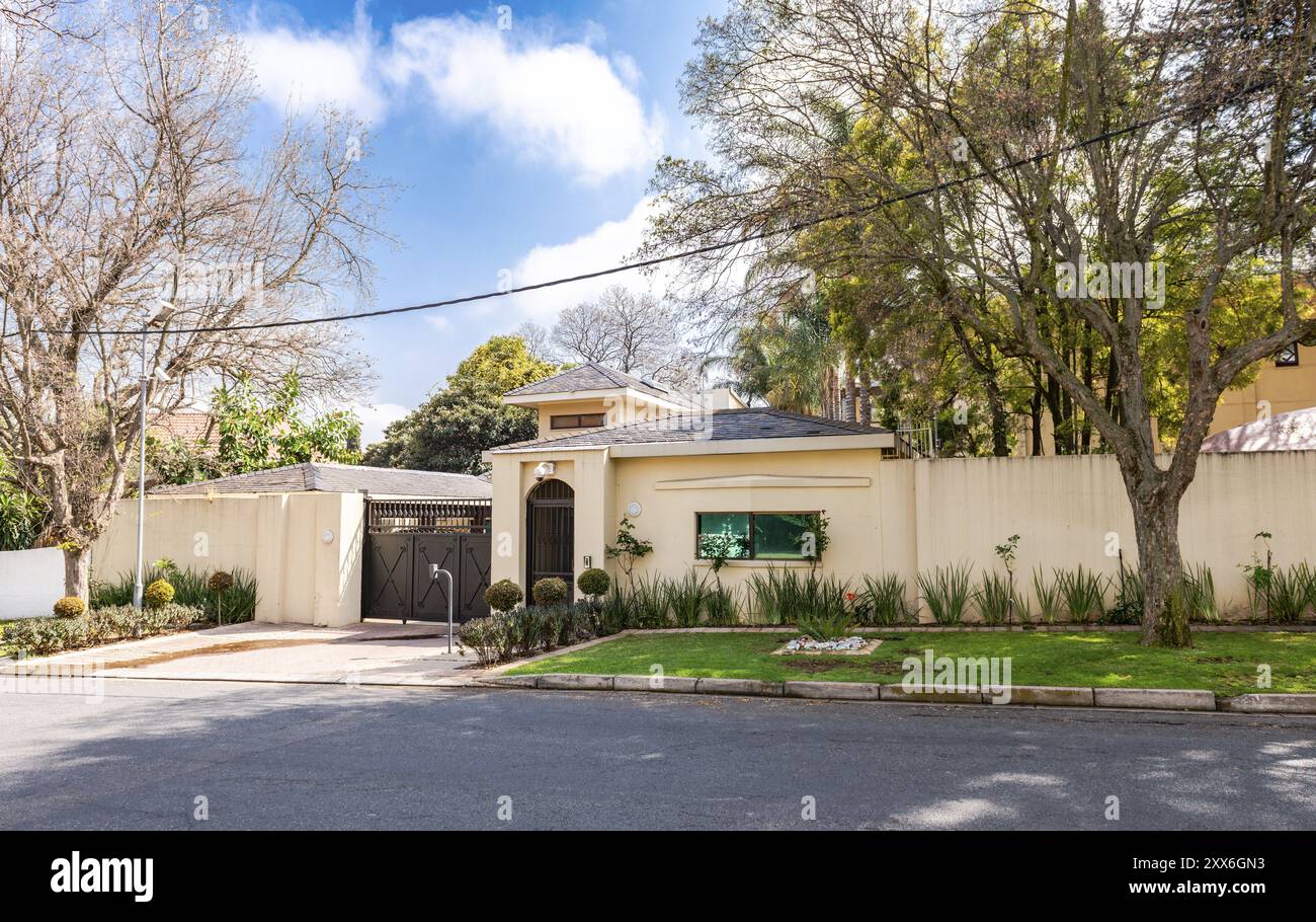 Casa di Nelson Mandela a Houghton (Johannesburg) dove morì il 5 dicembre 2013 Foto Stock