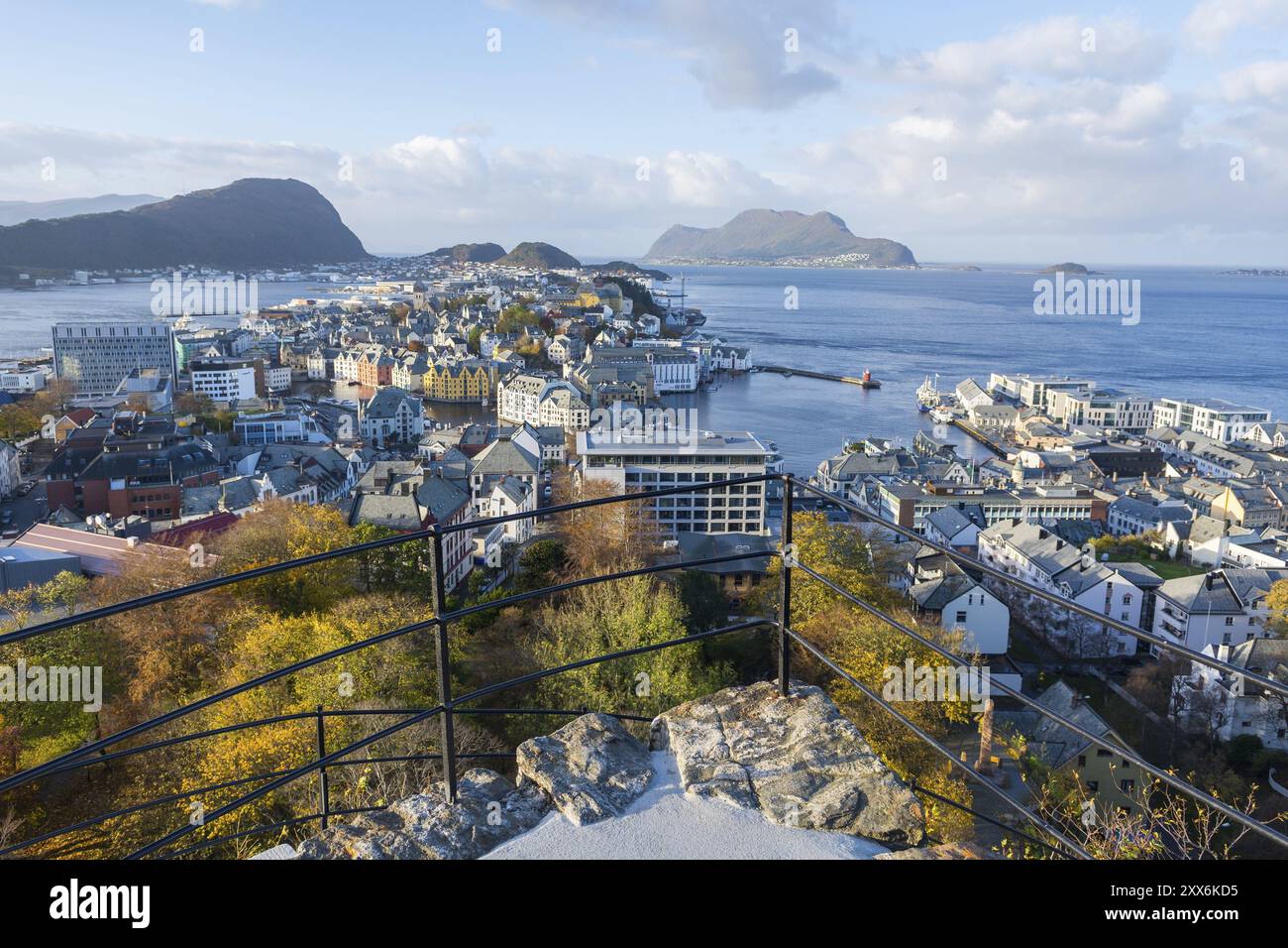 Vista di Alesund in Norvegia Foto Stock