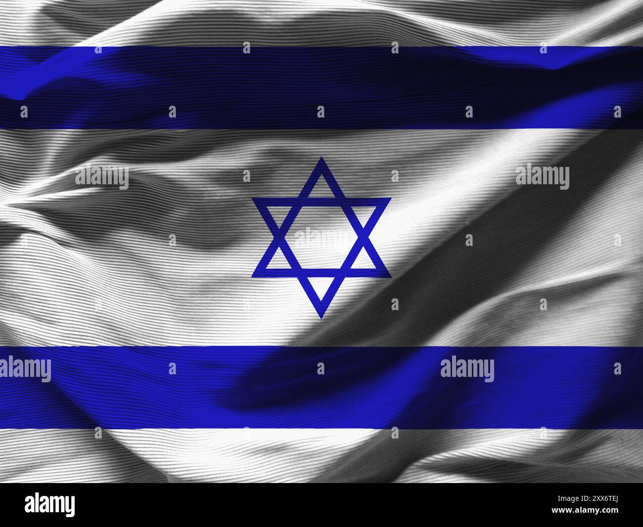 Bandiera di Israele con texture su sfondo Foto Stock