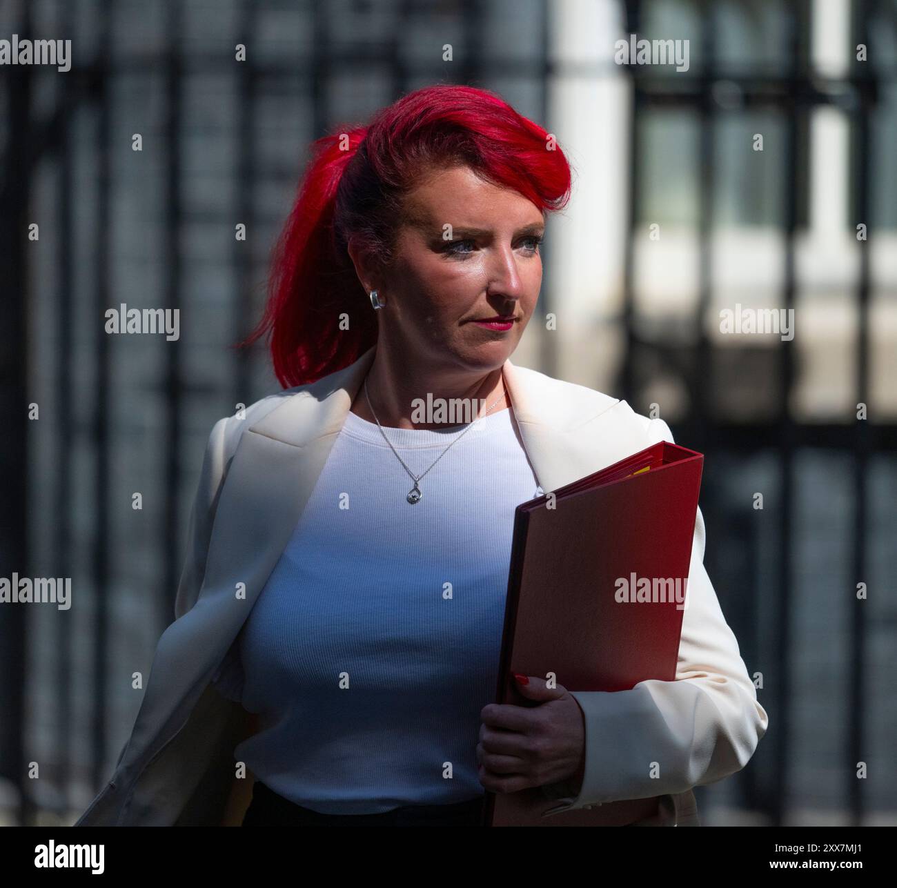 Downing Street, Londra, Regno Unito. 30 luglio 2024. Ministri del governo alla riunione finale del Gabinetto prima della pausa estiva. RT Hon Louise Haigh MP, Segretario di Stato per i trasporti in partenza. Crediti: Malcolm Park/Alamy Foto Stock