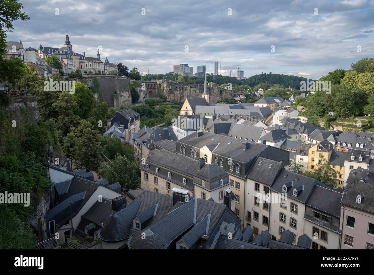 Vista della città di Lussemburgo dall'alto Foto Stock