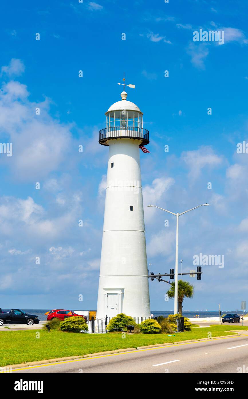 Esterno del faro di Biloxi 1848, Biloxi, Mississippi, Stati Uniti Foto Stock