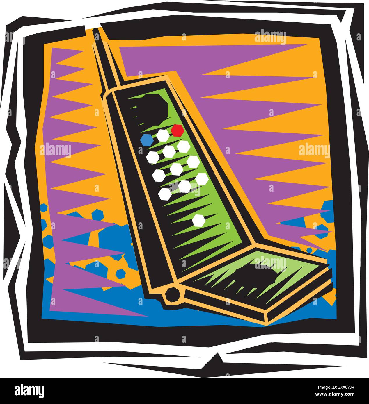 Icona piatta colorata con illustrazione vettoriale walkie talkie ricetrasmettitore radio Illustrazione Vettoriale