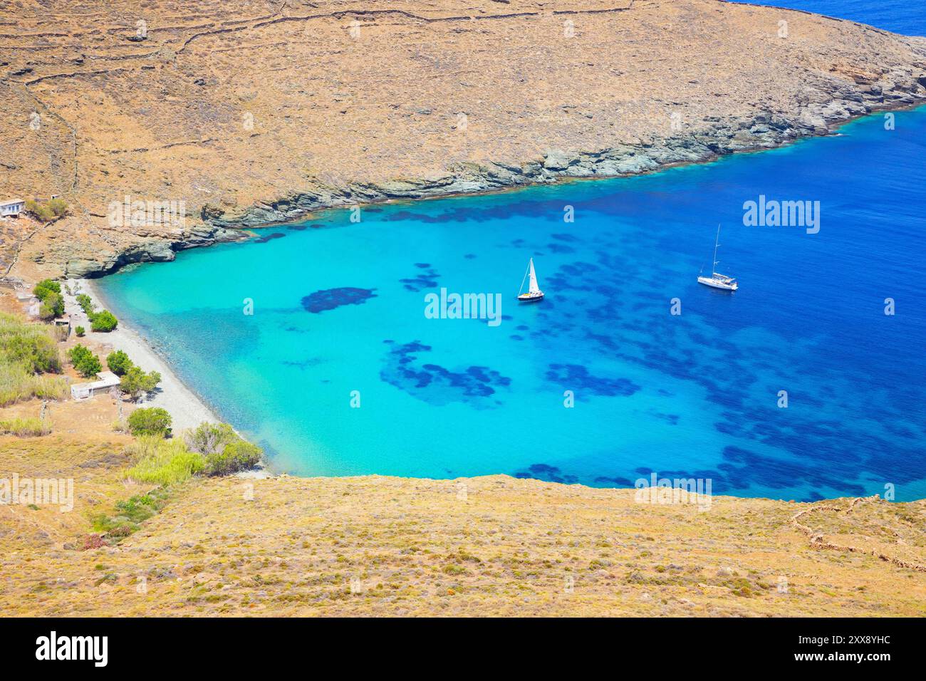 Grecia, isole Cicladi, isola Serifos, spiaggia Kentarchos Foto Stock