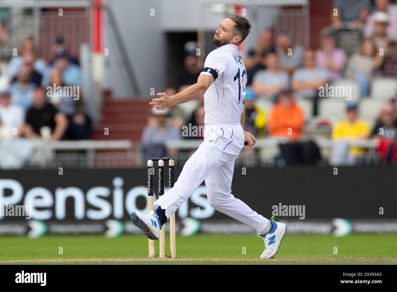 Durante il primo Rothesay test match tra Inghilterra e Sri Lanka all'Emirates Old Trafford di Manchester, venerdì 23 agosto 2024. (Foto: Mike Morese | mi News) crediti: MI News & Sport /Alamy Live News Foto Stock