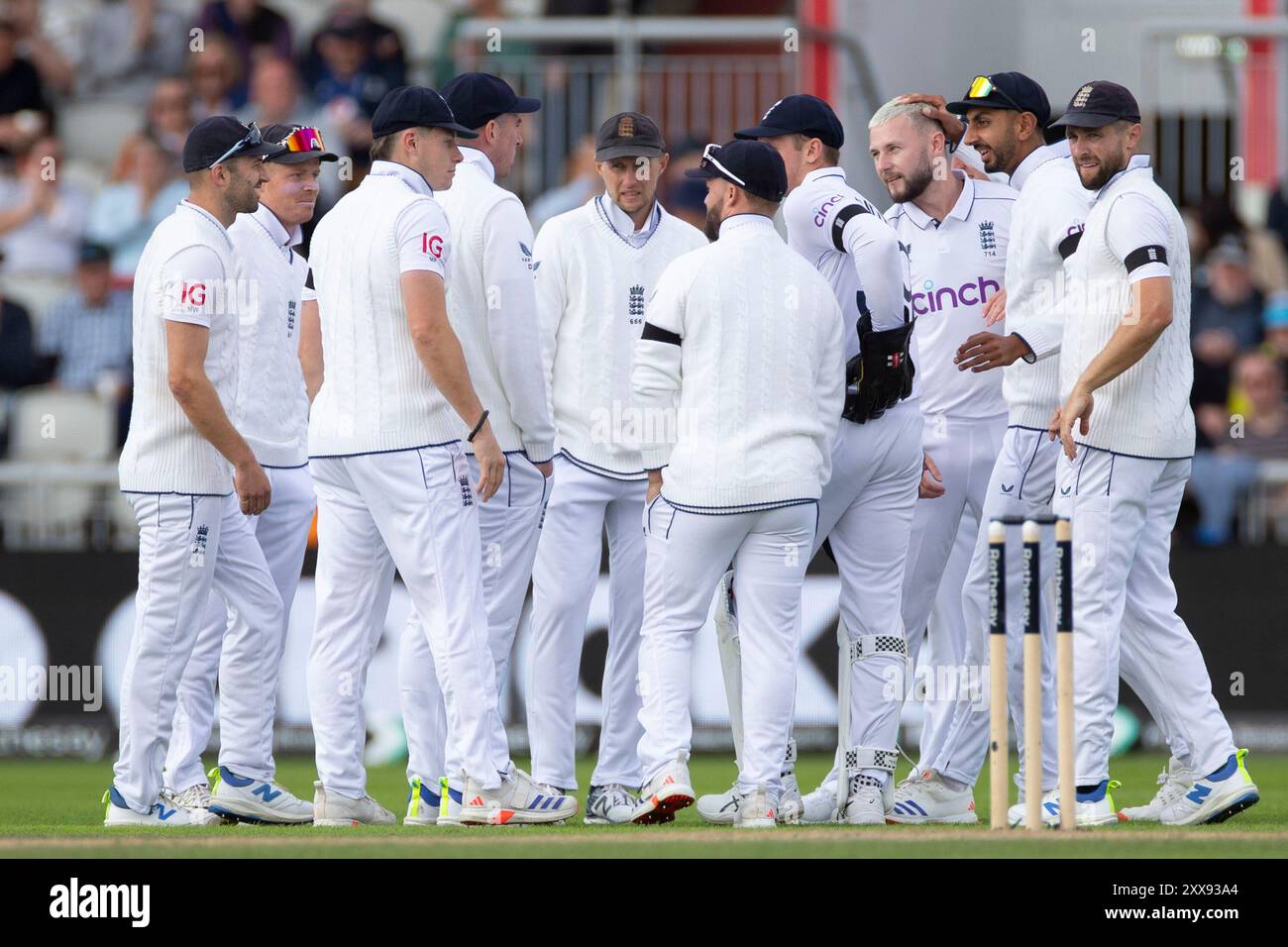 Durante il primo Rothesay test match tra Inghilterra e Sri Lanka all'Emirates Old Trafford di Manchester, venerdì 23 agosto 2024. (Foto: Mike Morese | mi News) crediti: MI News & Sport /Alamy Live News Foto Stock