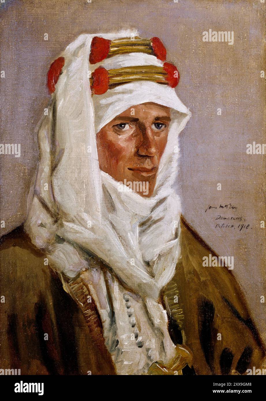 James McBey - Lawrence d'Arabia - Tenente colonnello T e Lawrence, CB, DSO, 1918 Foto Stock
