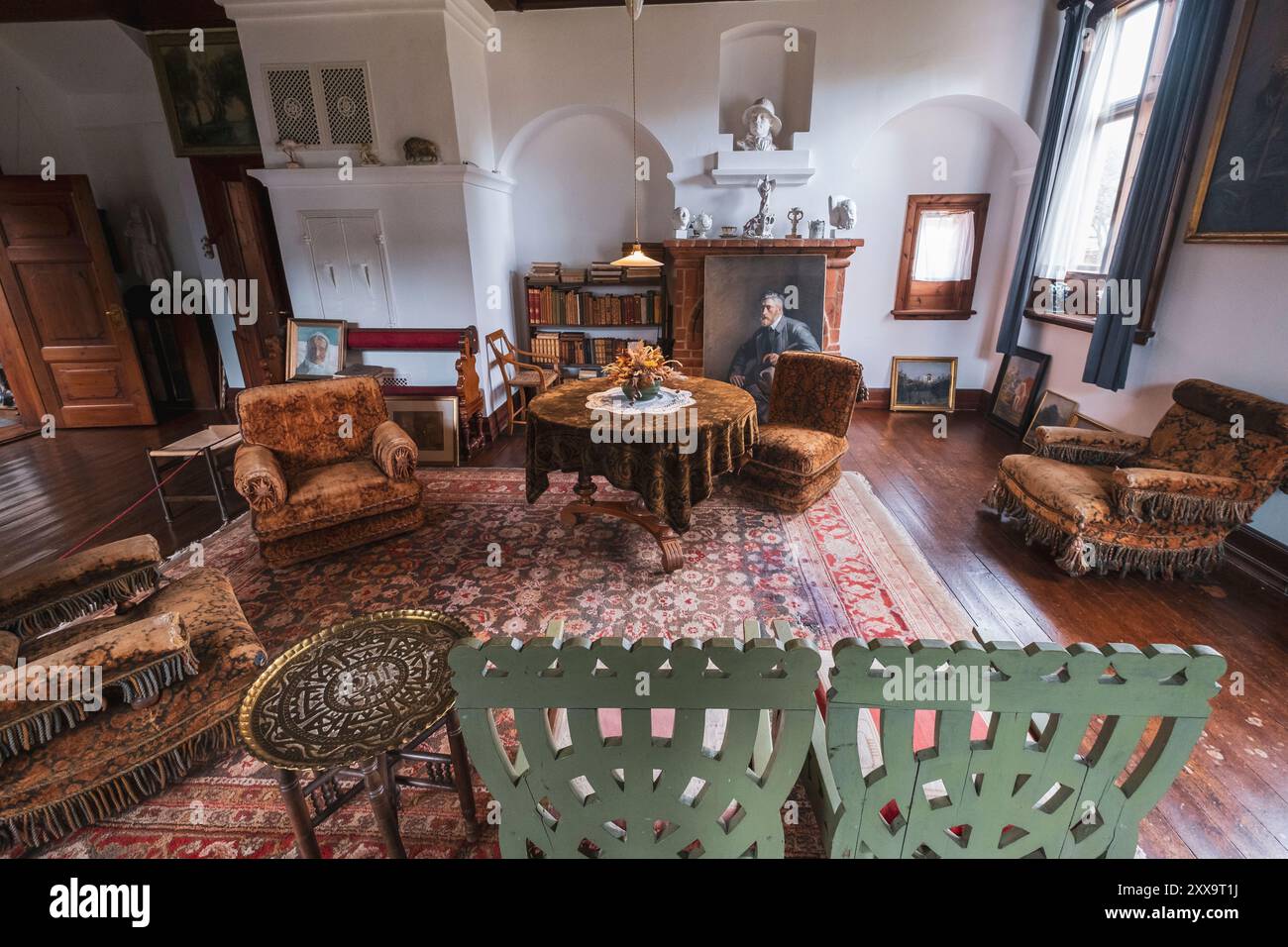 Interno di Anchers Hus, casa dei pittori danesi Michael e Anna Ancher, a Skagen, Danimarca Foto Stock