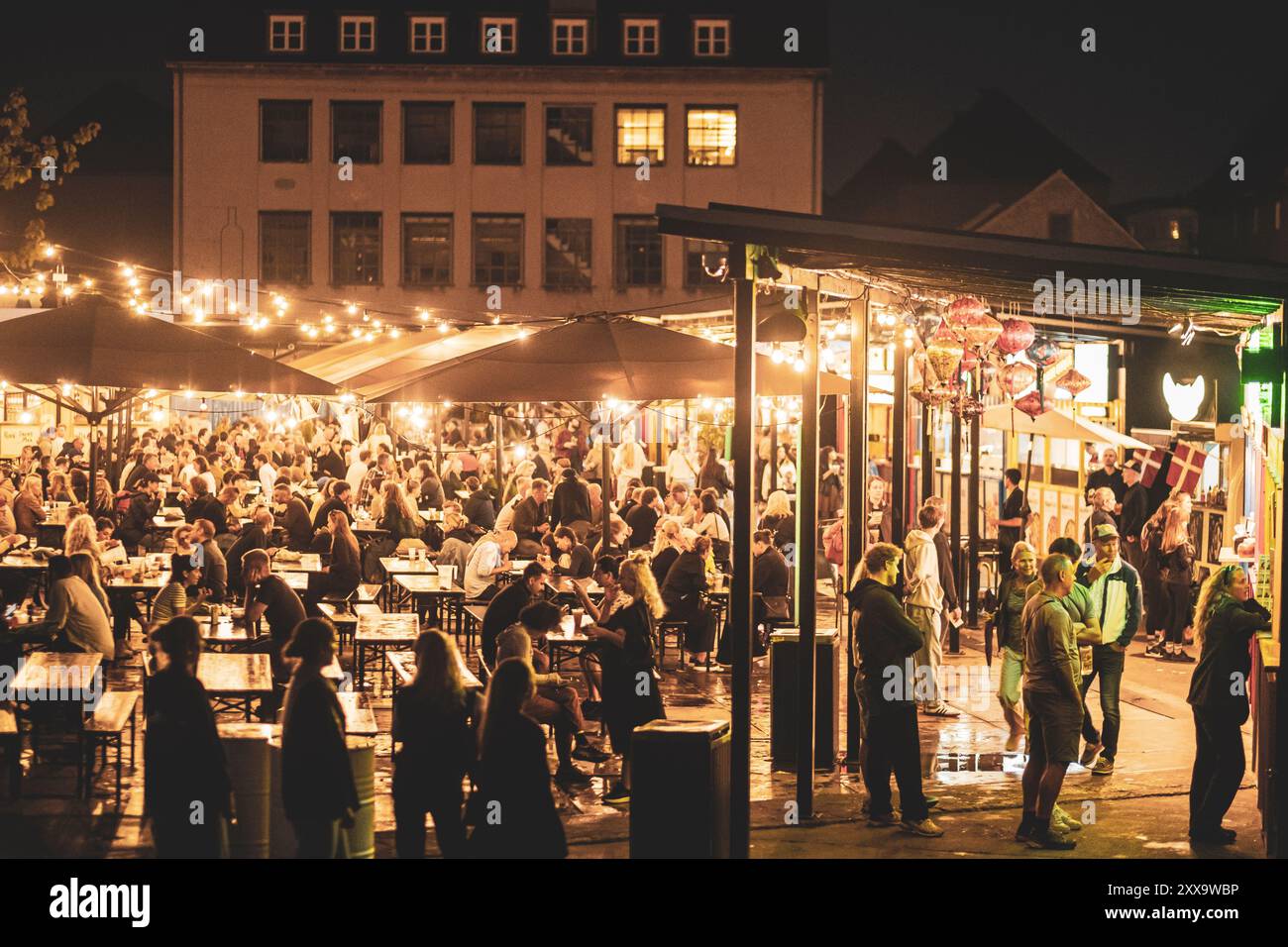 Mercato alimentare all'aperto di Broens a Copenhagen, Danimarca Foto Stock