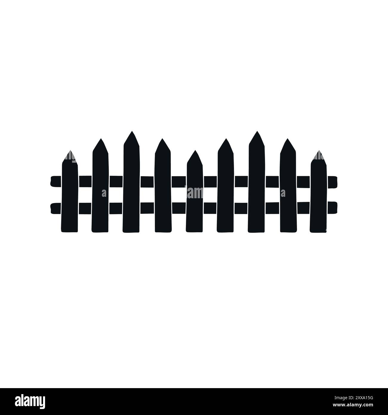 Fence di schizzo disegnata a mano vettoriale isolata su sfondo bianco Illustrazione Vettoriale