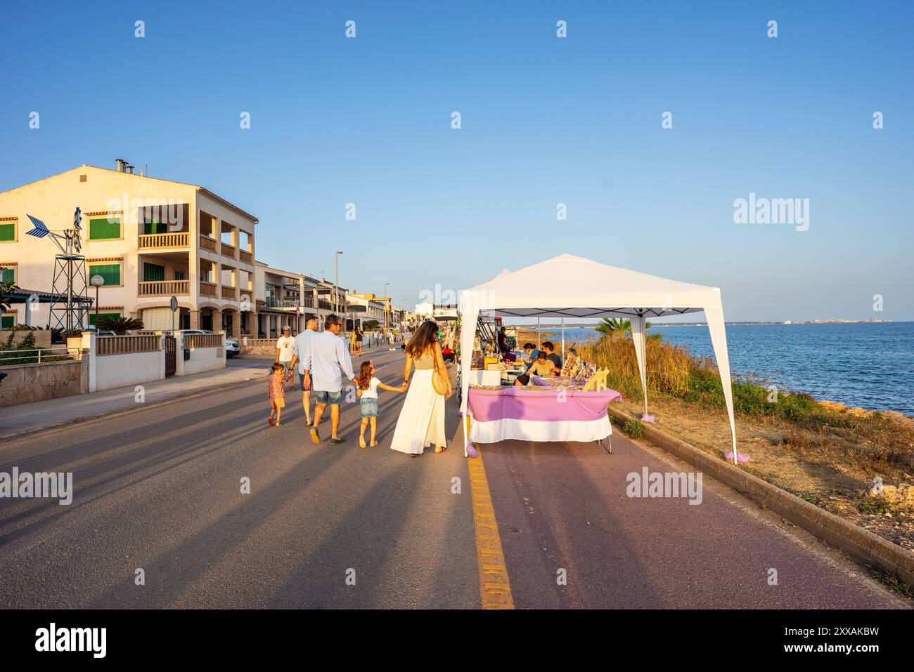 Feste popolari di la Rapita in riva al mare, Campos, Maiorca, Isole Baleari, Spagna Foto Stock