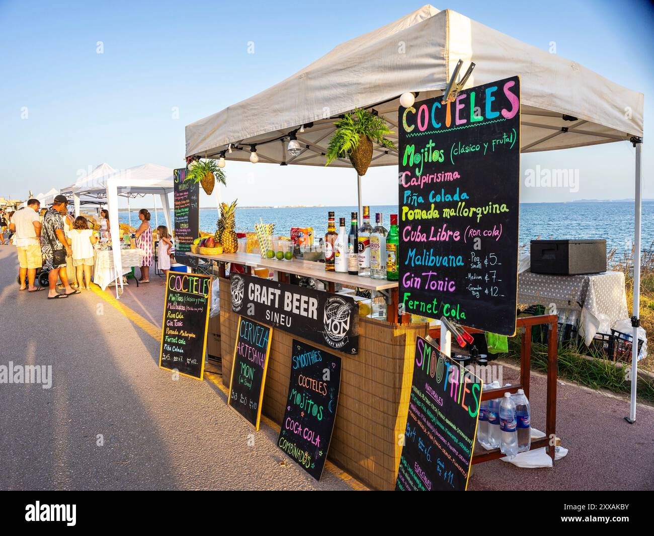 Feste popolari di la Rapita in riva al mare, Campos, Maiorca, Isole Baleari, Spagna Foto Stock