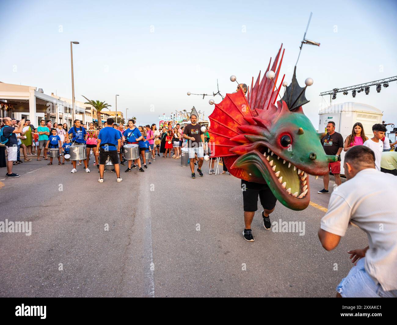 Feste popolari di la Rapita in riva al mare, Campos, Maiorca, Isole Baleari, Spagna Foto Stock