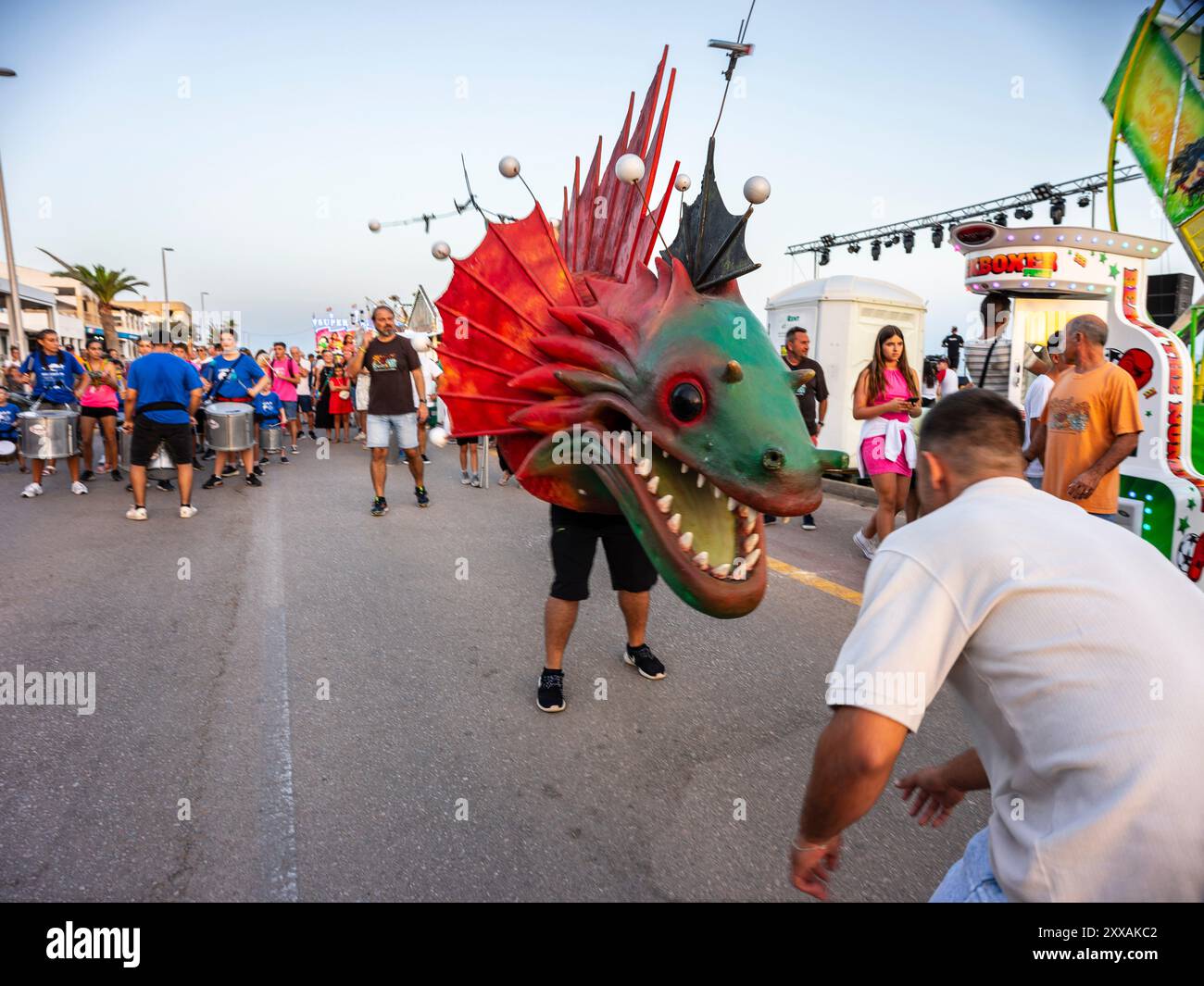 Feste popolari di la Rapita in riva al mare, Campos, Maiorca, Isole Baleari, Spagna Foto Stock