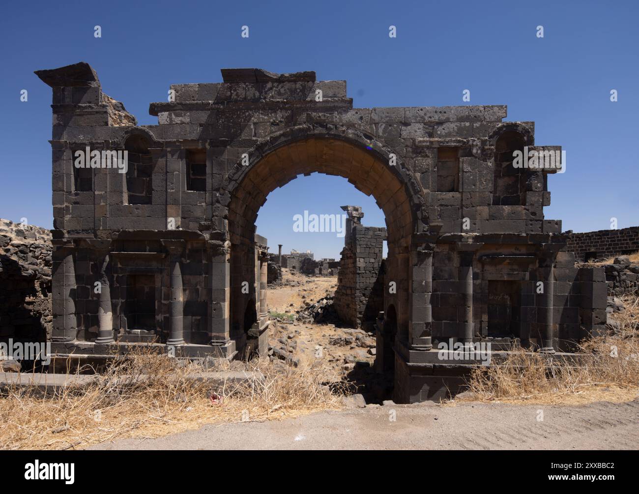 Porta Nabatean (orientale), Bosra, Siria Foto Stock