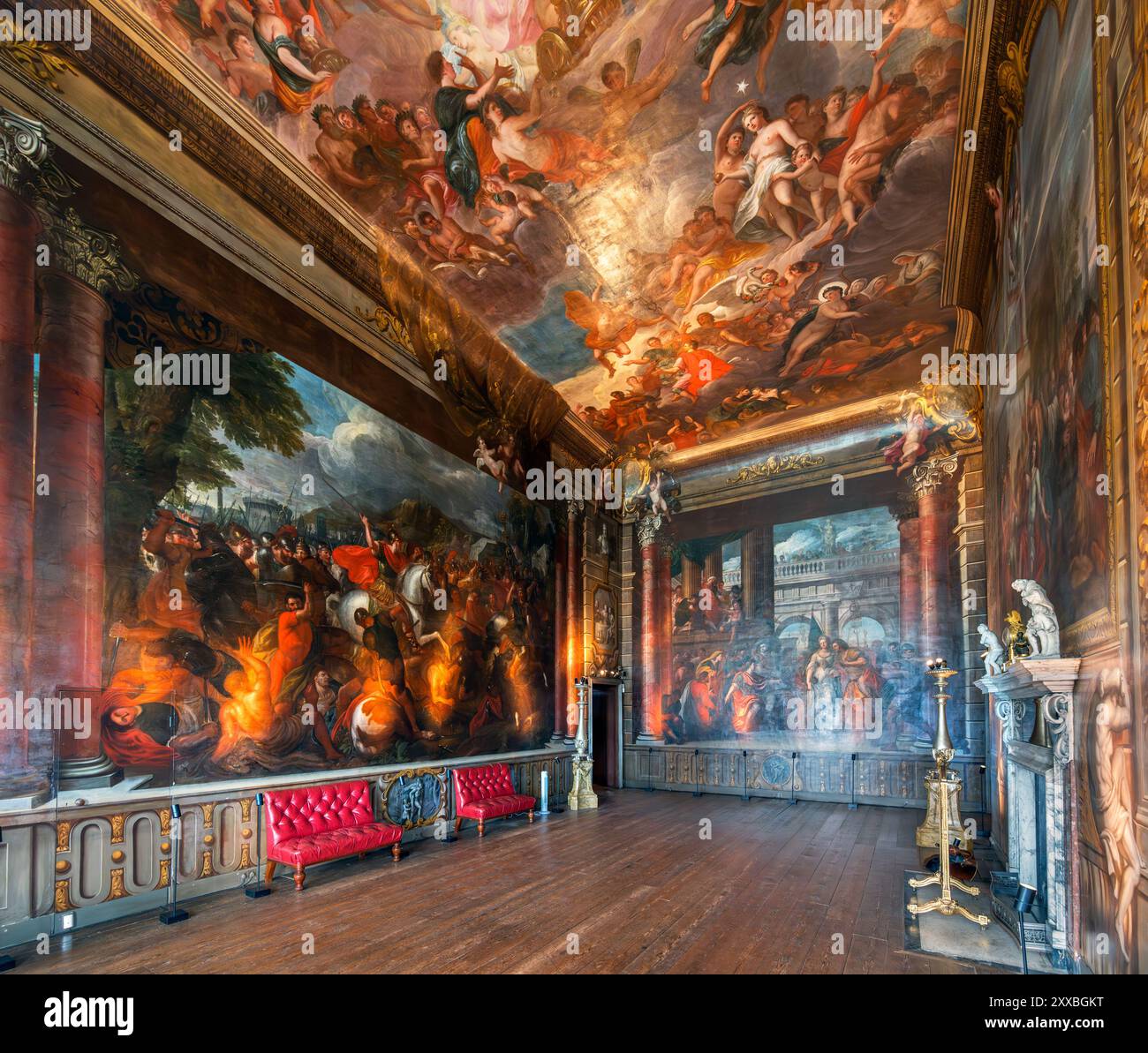 The Bow Room, Burghley House, vicino a Stamford, Lincolnshire, Inghilterra, REGNO UNITO Foto Stock