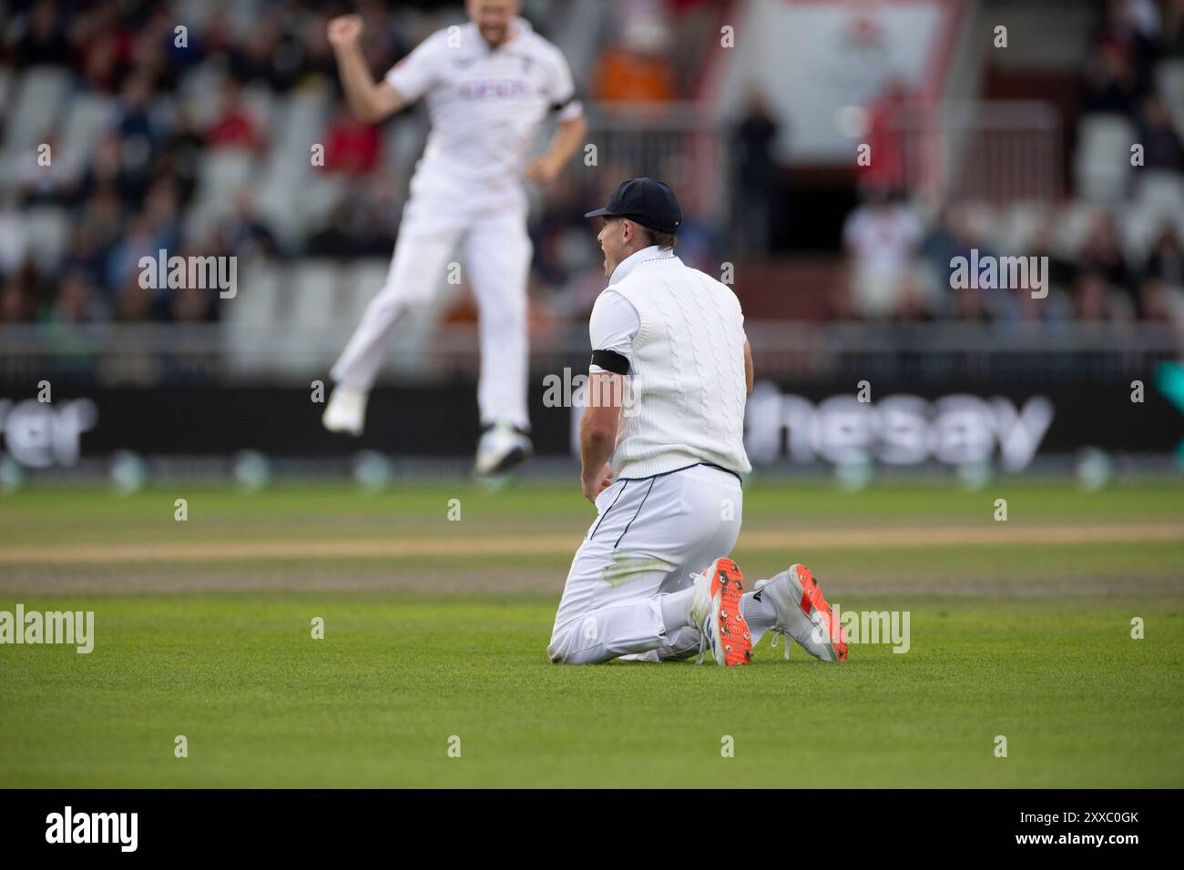 Durante il primo Rothesay test match tra Inghilterra e Sri Lanka all'Emirates Old Trafford di Manchester, venerdì 23 agosto 2024. (Foto: Mike Morese | mi News) crediti: MI News & Sport /Alamy Live News Foto Stock