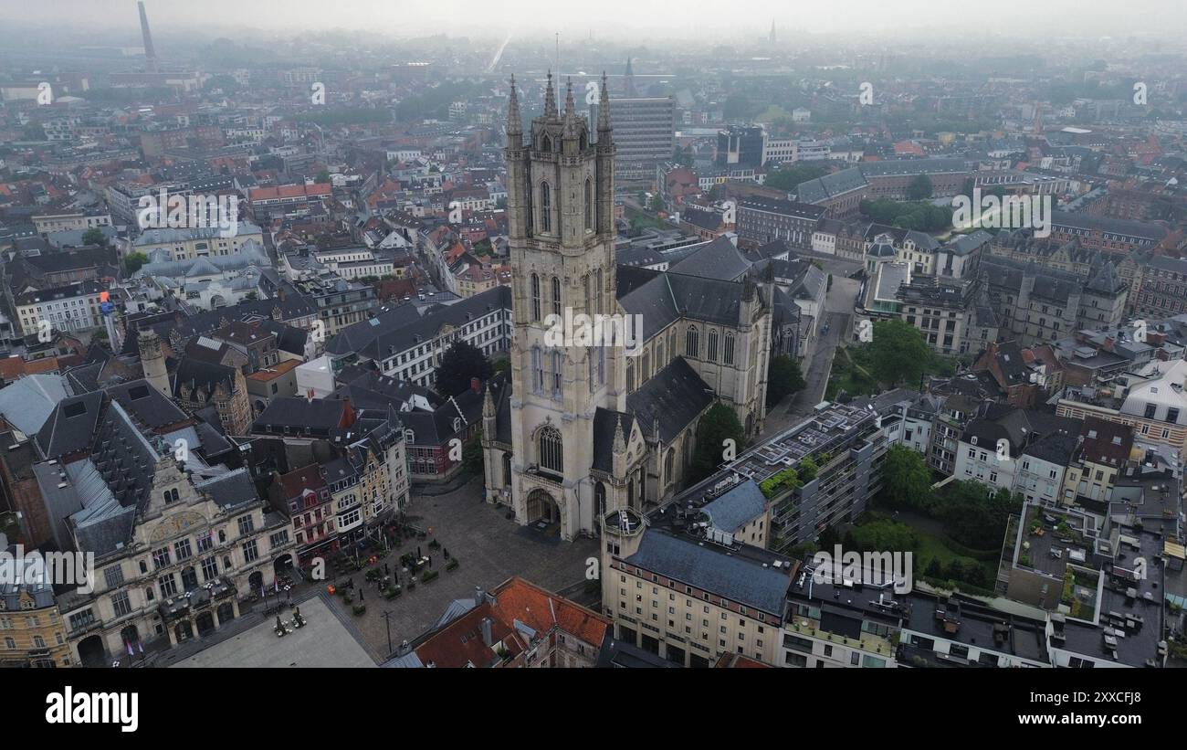 Foto drone Cattedrale di San Bavo Gand belgio europa Foto Stock