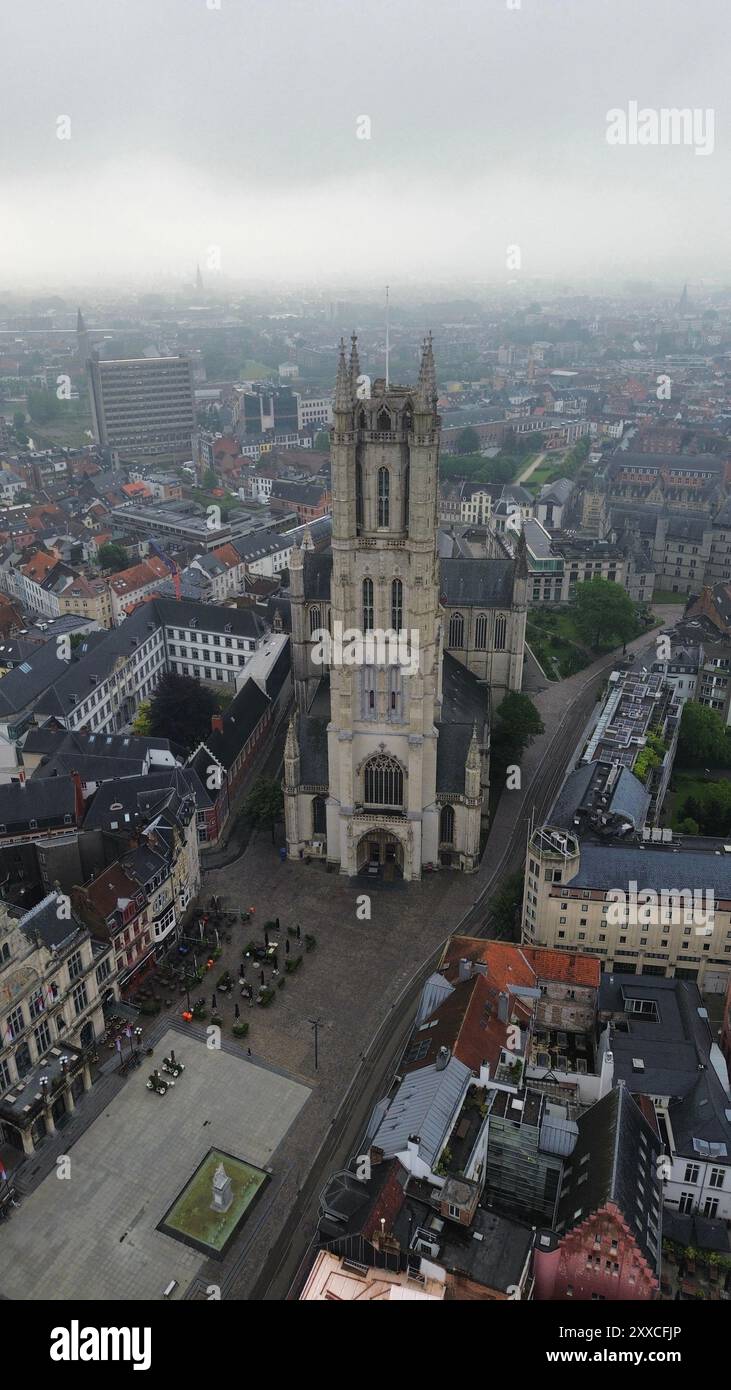 Foto drone Cattedrale di San Bavo Gand Belgio europa Foto Stock