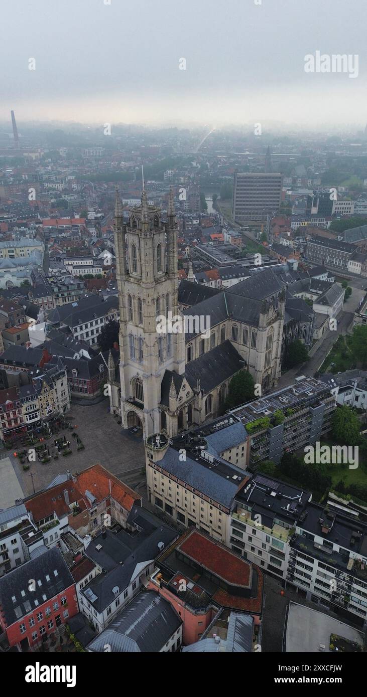 Foto drone Cattedrale di San Bavo Gand Belgio europa Foto Stock