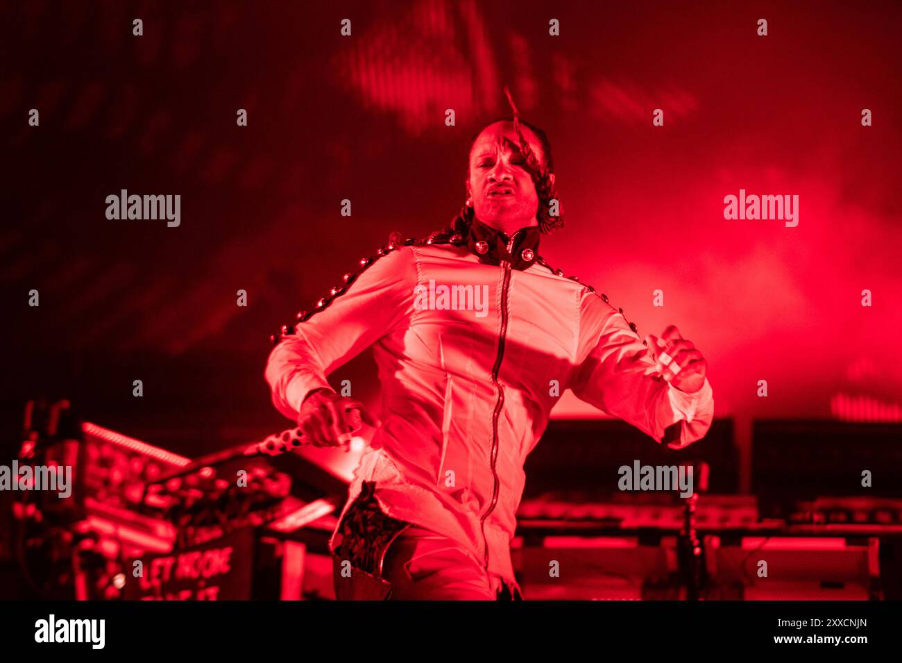 Reading, Berkshire, Regno Unito. 23 agosto 2024. Il set del Prodigy è un finale adatto al primo giorno di Reading. Cristina Massei/Alamy Live News Foto Stock