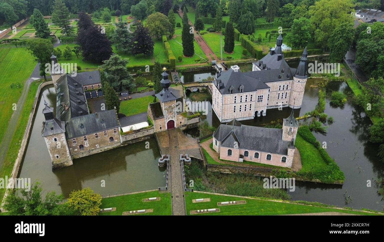 Foto drone castello di Jehay Belgio europa Foto Stock