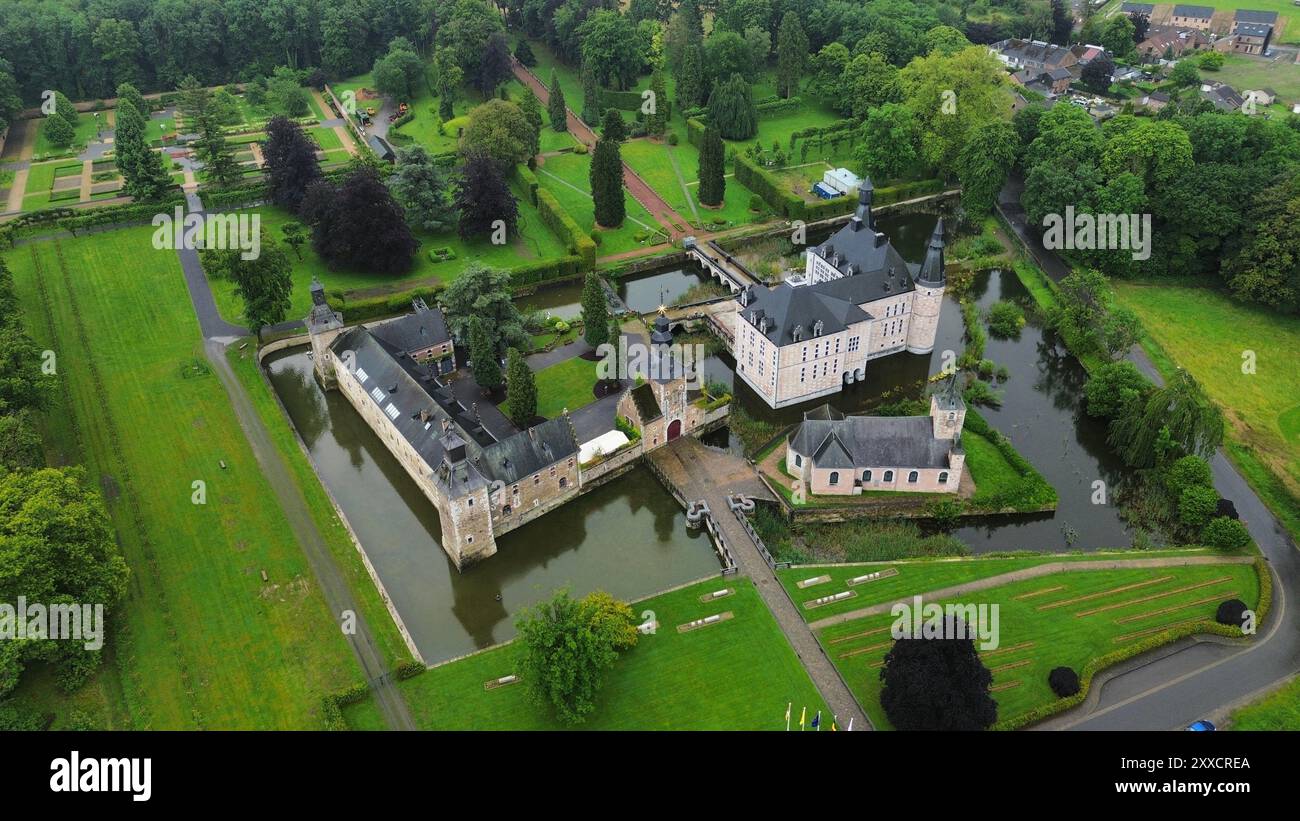 Foto drone castello di Jehay Belgio europa Foto Stock