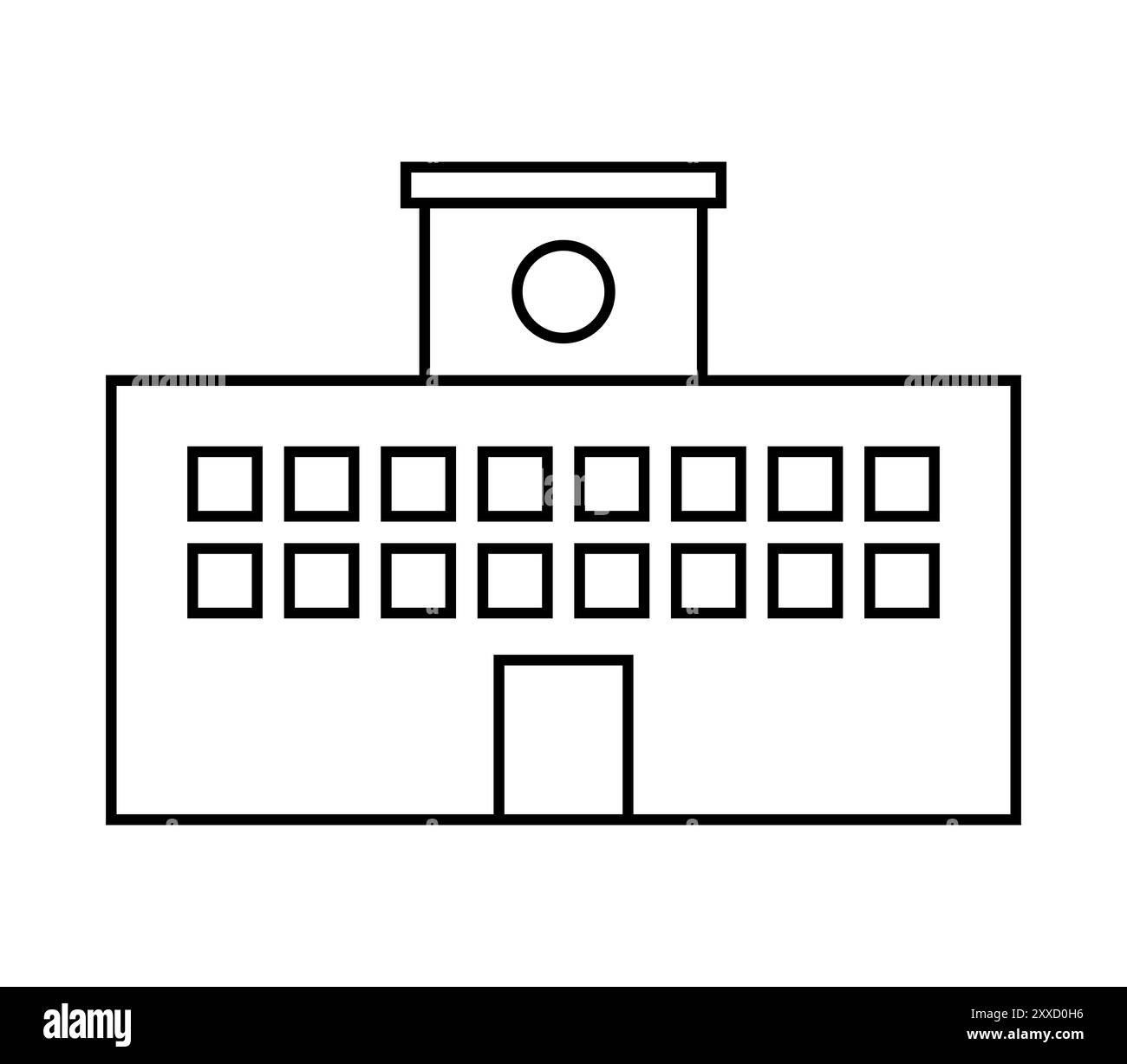 Icona del college illustrata in vettoriale su sfondo bianco Foto Stock