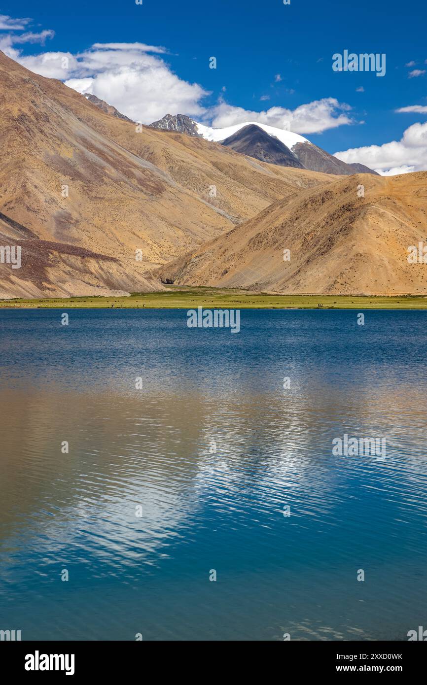 Increspature nelle acque cristalline di Yayatso, un lago ad alta quota a Ladakh, India. Un nuovo punto caldo di biodiversità con un'attitudine di 4820 metri. Foto Stock